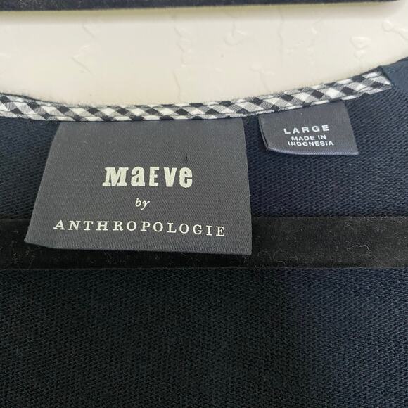 Maeve by Anthropologie Black Annika Knit Puff Sleeve Dress Large - Picture 5 of 11